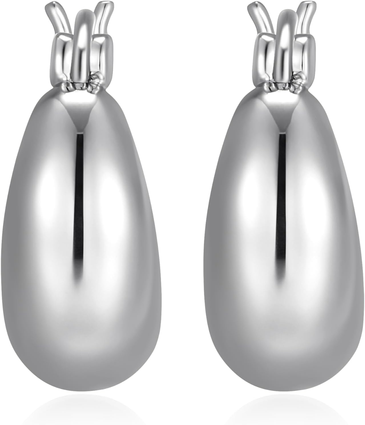 Amazon Essentials (Demi's Pick) Bold Hoop Earrings for Women - Fine Silver Plated, Trendy Jewelry - Image 2