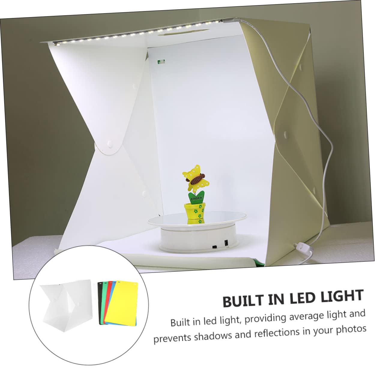 Mini Caja de Fotos Portátil Plegable Abs Blanco 1 Juego | Fondos para Fotografía, Reduce Luces y Reflejos, para Zapatos y Juguetes en Escena