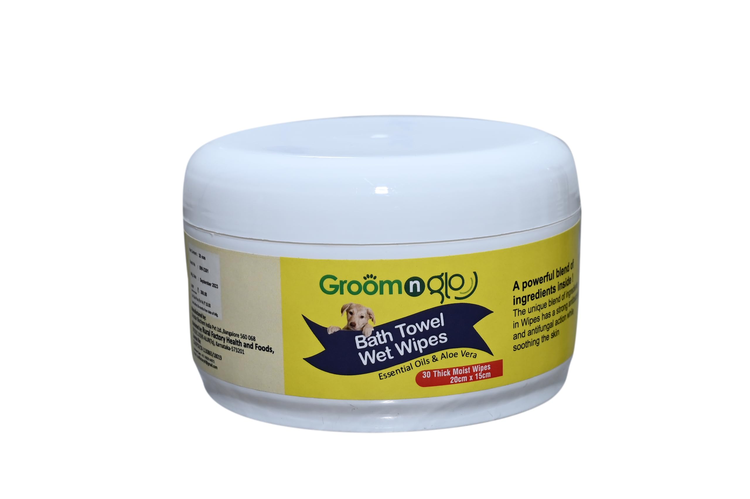 Groom n glo Wet Wipes for Dogs with Essentials Oils & Aloe Vera | 30 Wipes | Hygiene Cleaning Essentials (B0CPFGT336) Amazon Price History, Amazon Price Tracker
