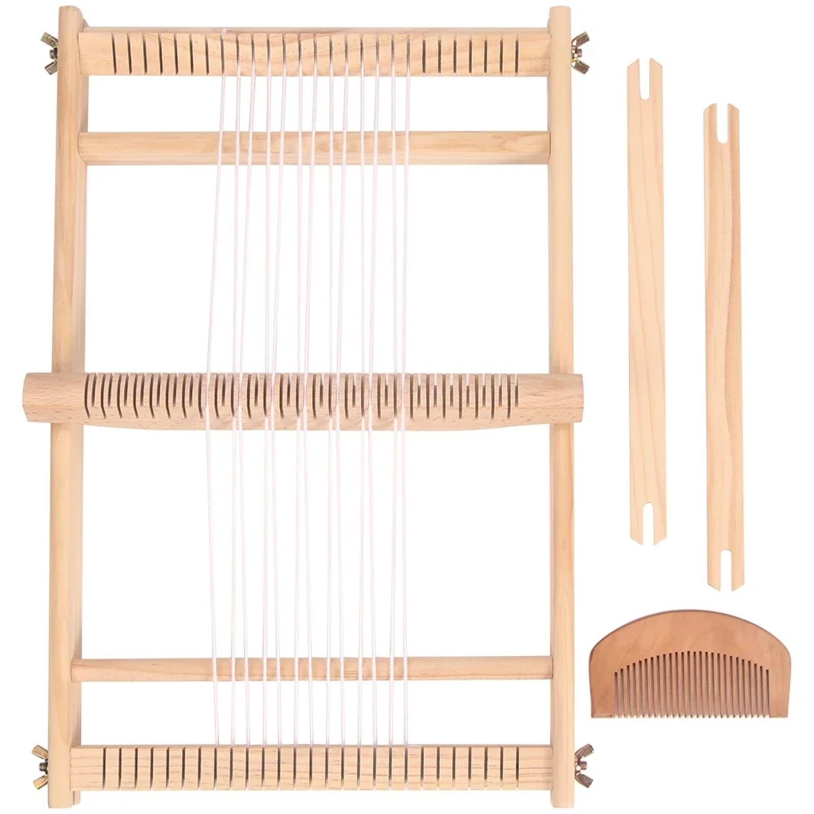 Strickliesel Erwachsene Multi-Craft-Webstuhl aus Holz, 19,6" L x 15,3" B, Kettrahmen-Webstuhl, Heddle Bar for Webbrett-Weber-Tapisserie-Anfänger(Loom-S)