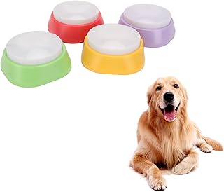 4 Color Recording Buttons, Dog Button for Communication Pet Training Buzzer, 30 Seconds Recording and Playback, Fun Gift for Learning Office Family