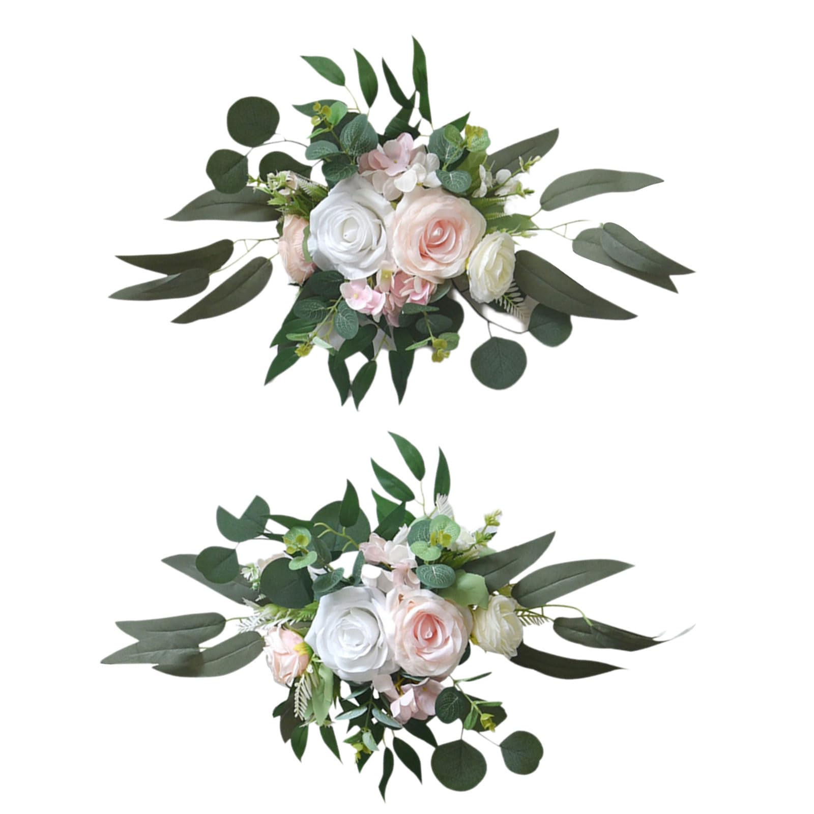 Msioytog 2Pcs Realistic Artificial Flower Swag Wedding Ceremony Sign Flower for Wedding Reception Backdrops Arrangements Artificial Swag