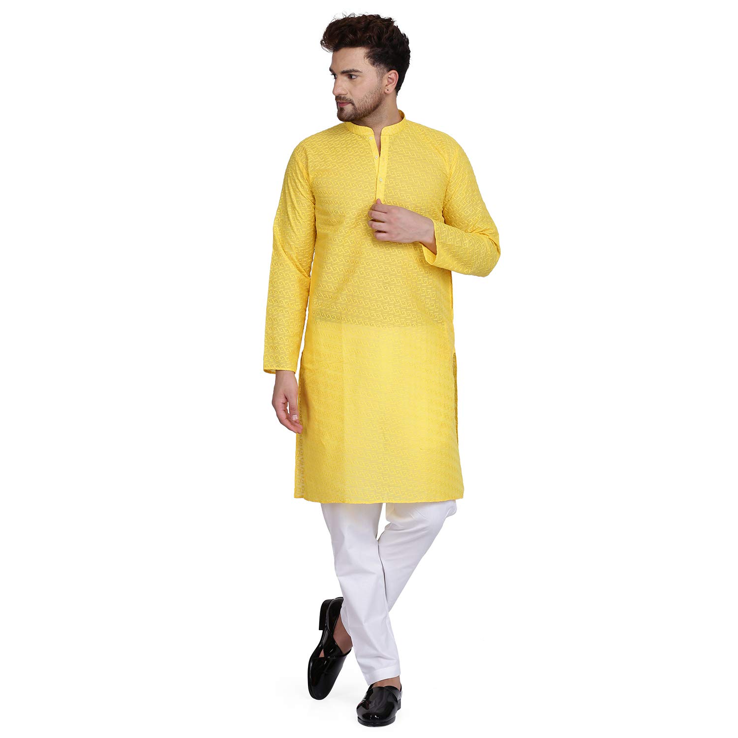 jagdish garments Cotton Embroidery Chikan Straight Kurta for Men-picture-55