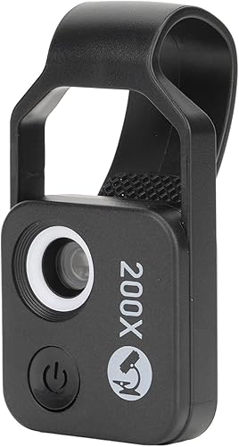 Mini microscopio de bolsillo para teléfono 200X, lente de microscopio de teléfono, accesorios de cámara de microscopio digital portátil con luz LED