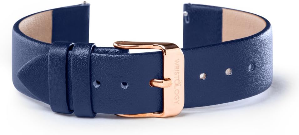 WRISTOLOGY Rose Gold 18mm Womens Easy Interchangeable Watch Band (Navy)