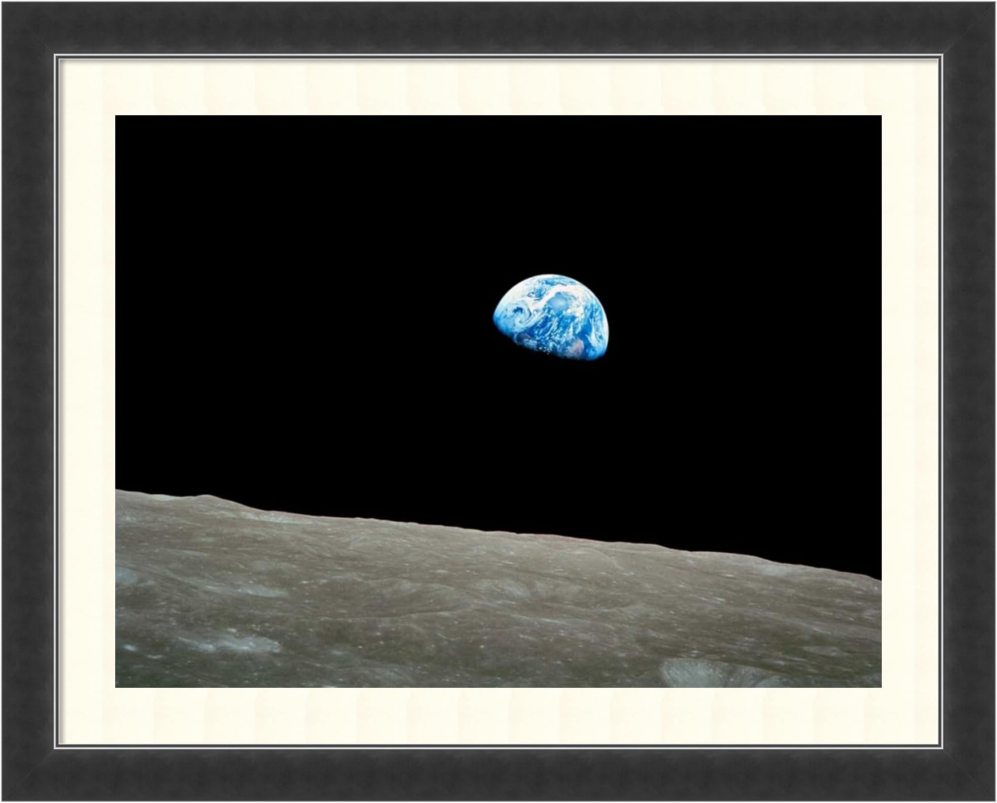 Framed Art Print, 'Earthrise, Apollo 8, December 24, 1968' by NASA: Outer Size 31 x 25"