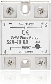 Solid State Relay, 40A SSR-40 Relay, Input: 3-32VDC 6-12mA, Output: 5-220VDC, bidirectional SCR, for petrochemical Equipment, Packaging Machinery, Packaging Machinery