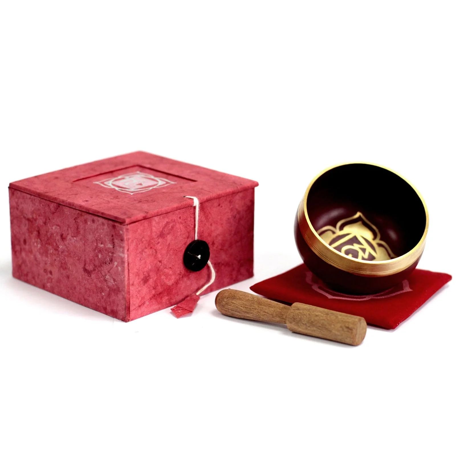 Root Chakra Singing Bowl Set Red Meditation Sound Healing Grounding Gift
