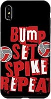 Vista 7 de iPhone 15 Parents Girls Volleyball Bump Set Spike Repeat Red & White Case