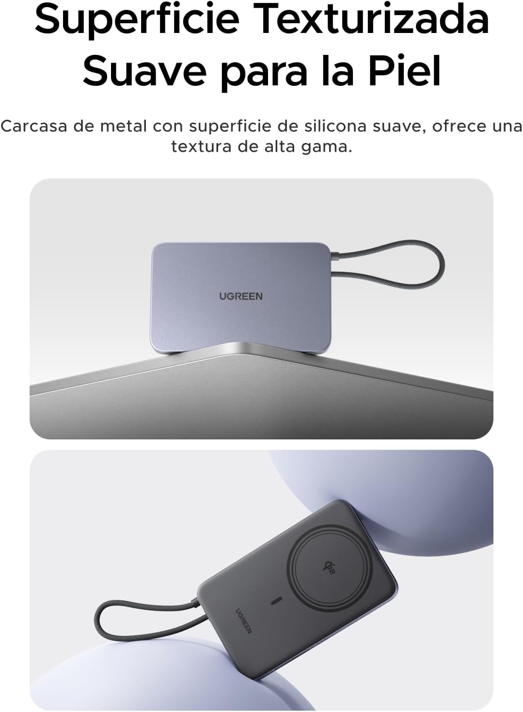 UGREEN MagFlow Air Qi2 15W Ultradelgado Batería Externa 10000mAh Cable USB-C PD 30W Compatible con MagSafe para iPhone 17 16 15 14 13 12 Air Plus Pro MAX Power Bank Carga magnética (Gris) 8