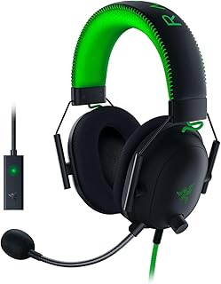 Razer BlackShark V2 Special Edition ゲーミングヘッドセット Black/Green USBサウンドカード付 USB 3.5mmアナログ THX 7.1ch チタンコート50mmドライバー 単一指向性マイク ノイズキャンセリング 軽量265g PC PS4 PS5 Xbox Switch RZ04-03230200-R3M1 [並行輸入品]