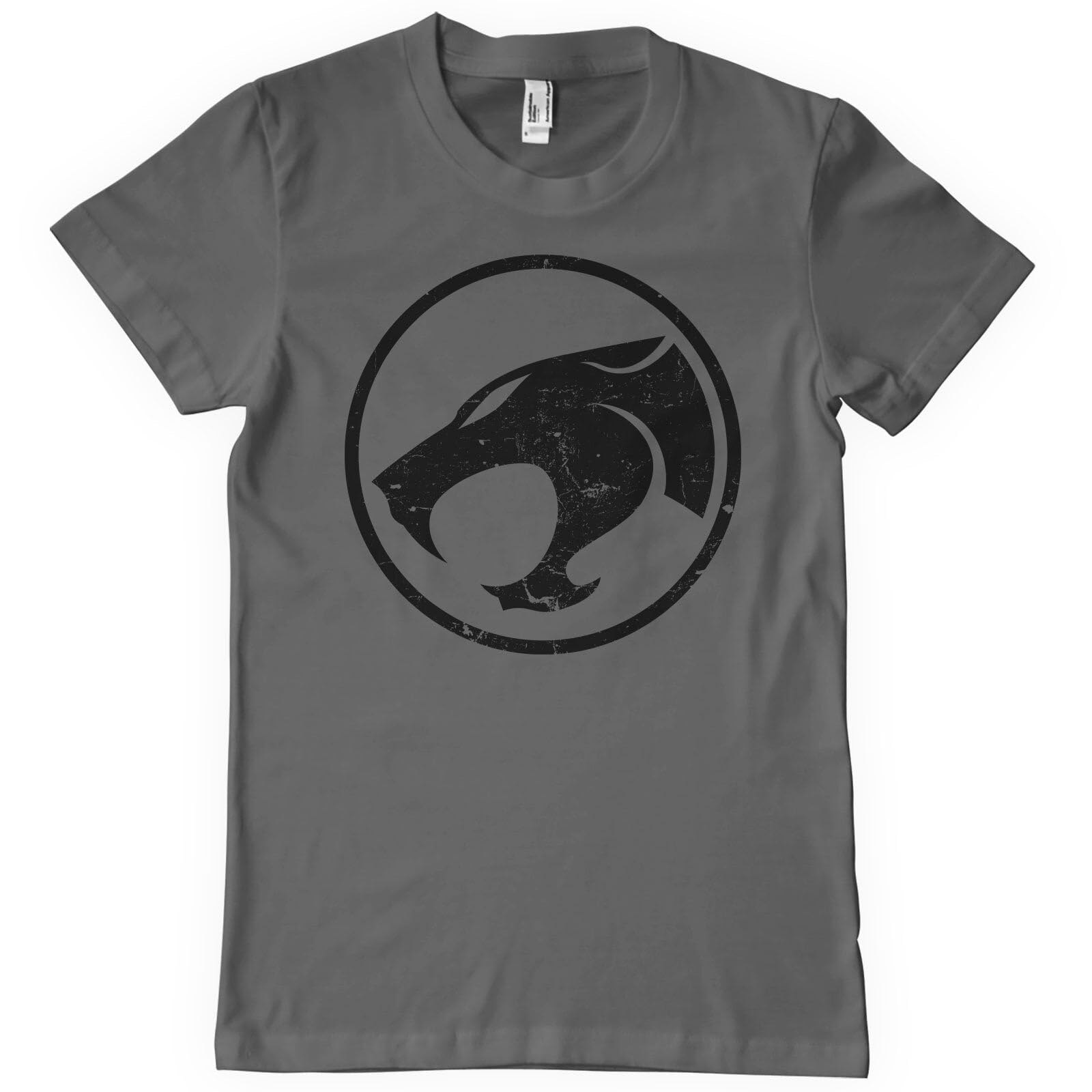 Thundercats Men's Dark Grey Officially Licensed Washed Logo T-Shirt (Dark Grey), Medium