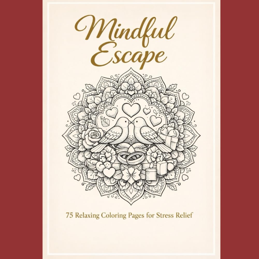 Mindful Coloring Book – 75 Beautiful Pages for Calm & Creativity: Mandalas, Love, Nature, Animals & Inspirational Art for Relaxation and Fun