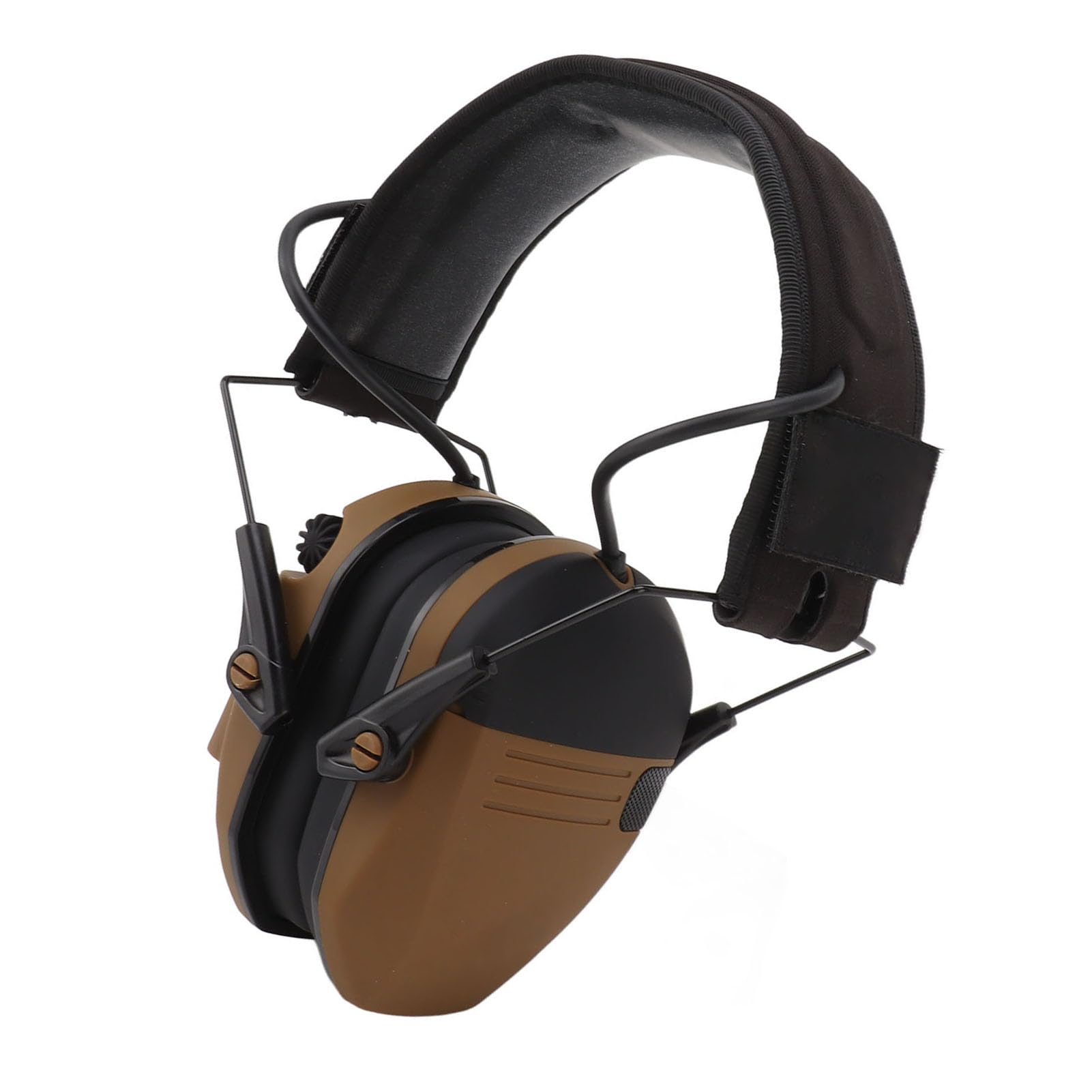 Haofy Protección Auditiva Electrónica con Micrófono Direccional Amplificación de Sonido de 82 DB Diseño ABS Plegable para Campo de Tiro, Trabajo Al Aire Libre, Almacenamiento Compacto (Caqui)
