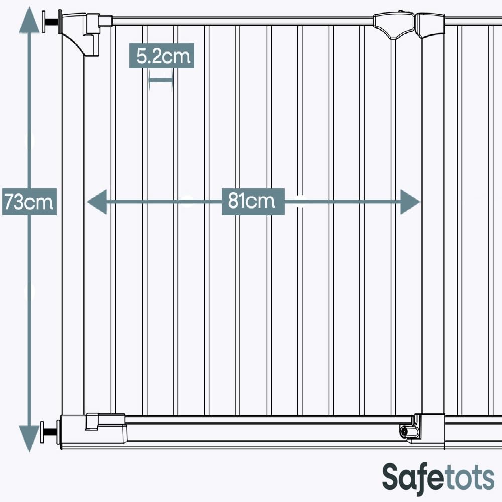 Bettacare SafeStep - Cancelletto per cani, nero, 138-145 cm, passaggio extra basso, porta extra larga 81 cm, cancello extra largo per scale, corridoi e porte, animali domestici e cuccioli, facile