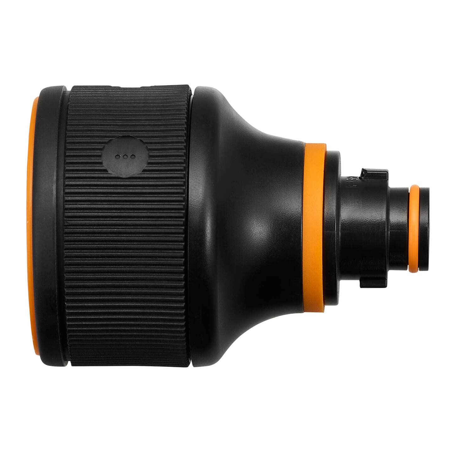 Fiskars Pistolet zraszający, 3 funkcje, strumień, mgiełka, strumień deszczowy, bezstopniowa regulacja przepływu za pomocą kciuka, rozmiar uniwersalny, czarny/pomarańczowy, 1065486