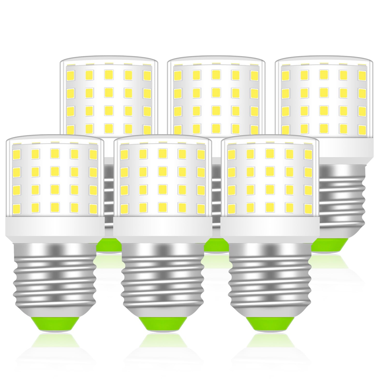 TRIJZHOU E27 Screw LED Corn Bulbs 6W, Non Dimmable, 806Lm, Cool White 6000K, 60W Incandescent Bulbs Equivalent
