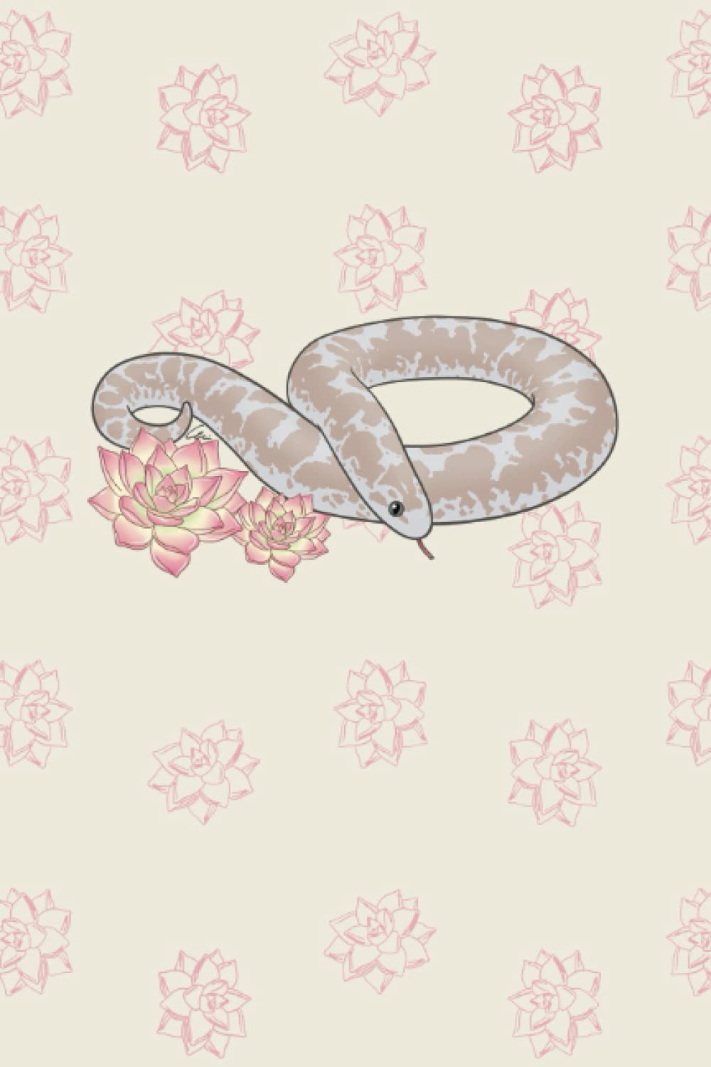 Snow Kenyan Sand Boa And Succulents Notebook 6" x 9" - 120 College-Ruled Pages / 60 Sheets - The Perfect Gift For Any Snake Owner / Reptile Lover