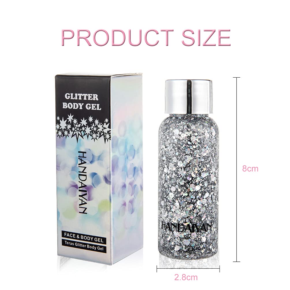 Holographic Body Glitter, TEOYALL Long Lasting Glitter Shimmer Chunky Sequins Glitters for Body, Face, Hair Makeup (Yellow) : Beauty & Personal Care