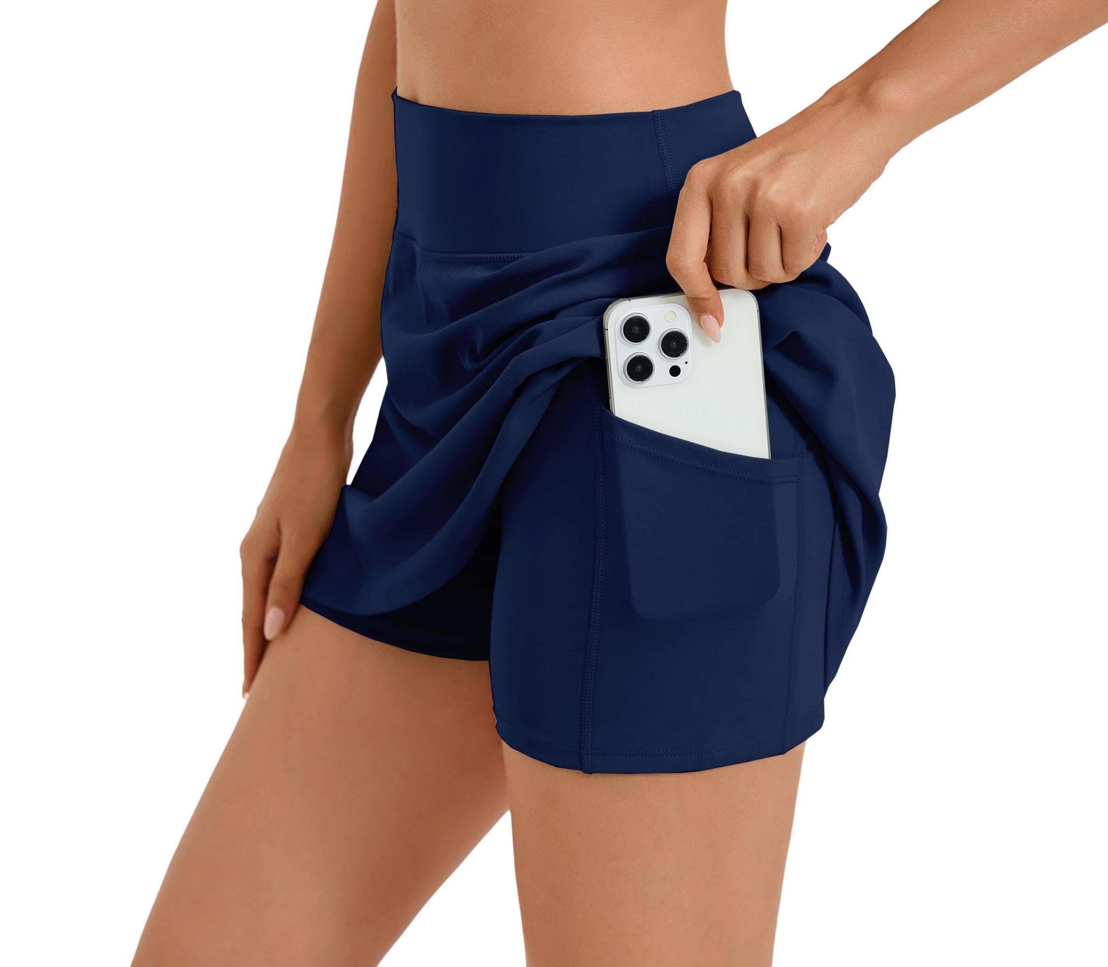 Timuspo Jupe de tennis pour femme avec pantalon - Douce - Séchage rapide - Avec pantalon intérieur - Taille haute