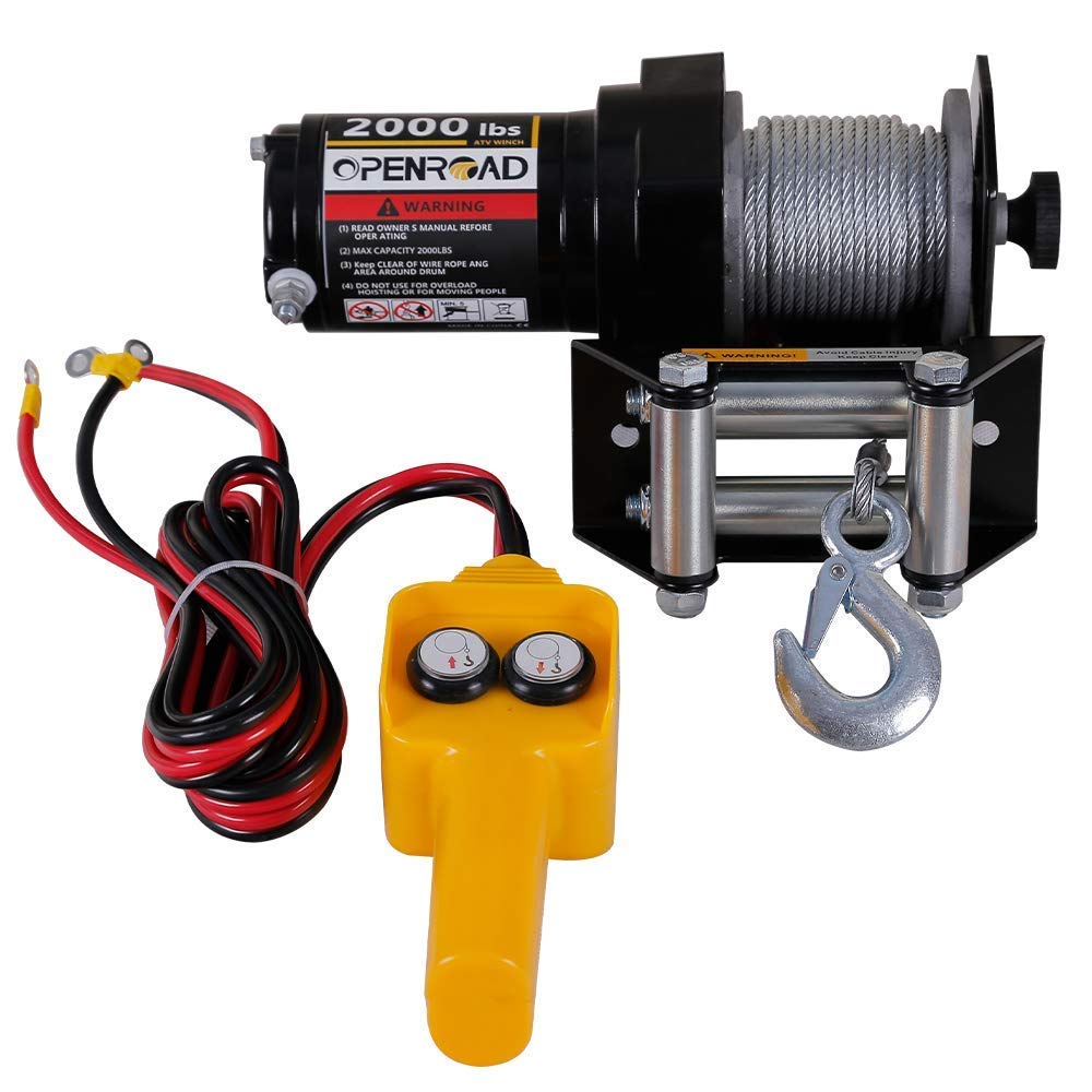 Buy OPENROAD Electric Winch Kit, 12V 2000lb/907kg Single Line