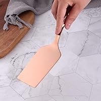 Vista 3 de BuyGo - Pala de pizza de oro rosa Lasaña, utensilios de cocina de acero inoxidable, pulido de espejo y apto para lavavajillas