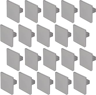 Decoranddecor Calla Square Cabinet Knob Door Pull Handle Kitchen Cupboard Furniture Drawer (20 Pack, Polished Nickel Black)