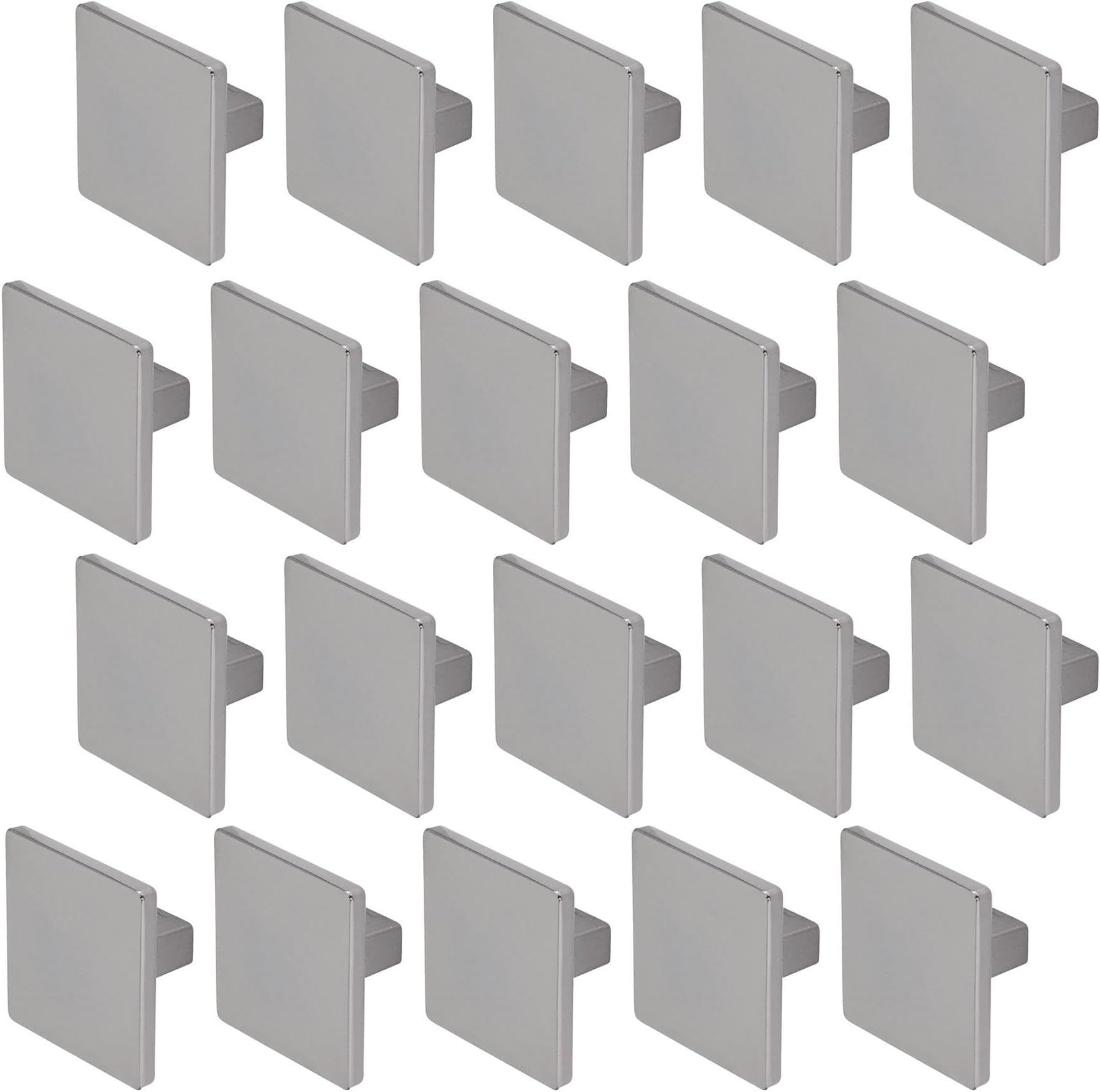 Decoranddecor Calla Square Cabinet Knob Door Pull Handle Kitchen Cupboard Furniture Drawer (20 Pack, Polished Nickel Black)