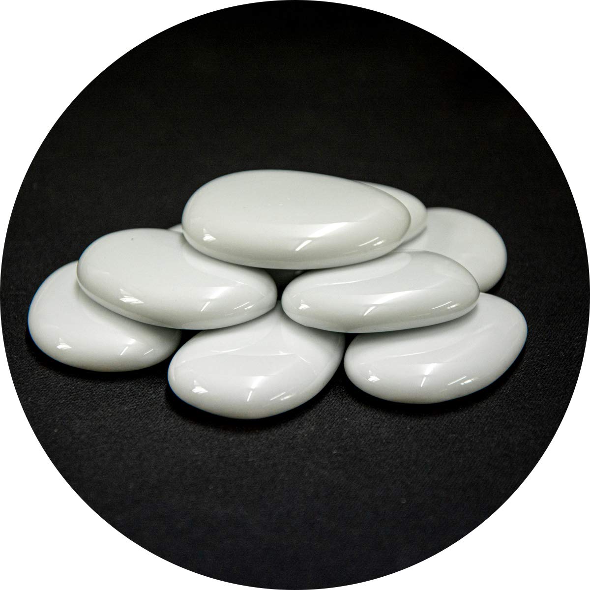 Specialist Aggregates ® - 100 Large White, Flat Glass Pebbles/Nuggets/Stones. Perfect for Pebble Painting