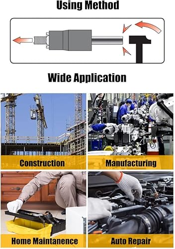 Miniatura 7 de Juego de extractor de tuercas de perno de impacto de 3/8 pulgadas, kit de 13 piezas de extractor de tuercas de llanta de 1/4"-3/4" con un adaptador