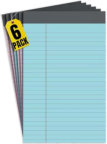 1InTheOffice Bloc de notas legales de 5 x 8 pulgadas, bloc de notas legales pequeños de 5 x 8, bloc de notas, bloc de notas pastel, 50 hojasbloc,