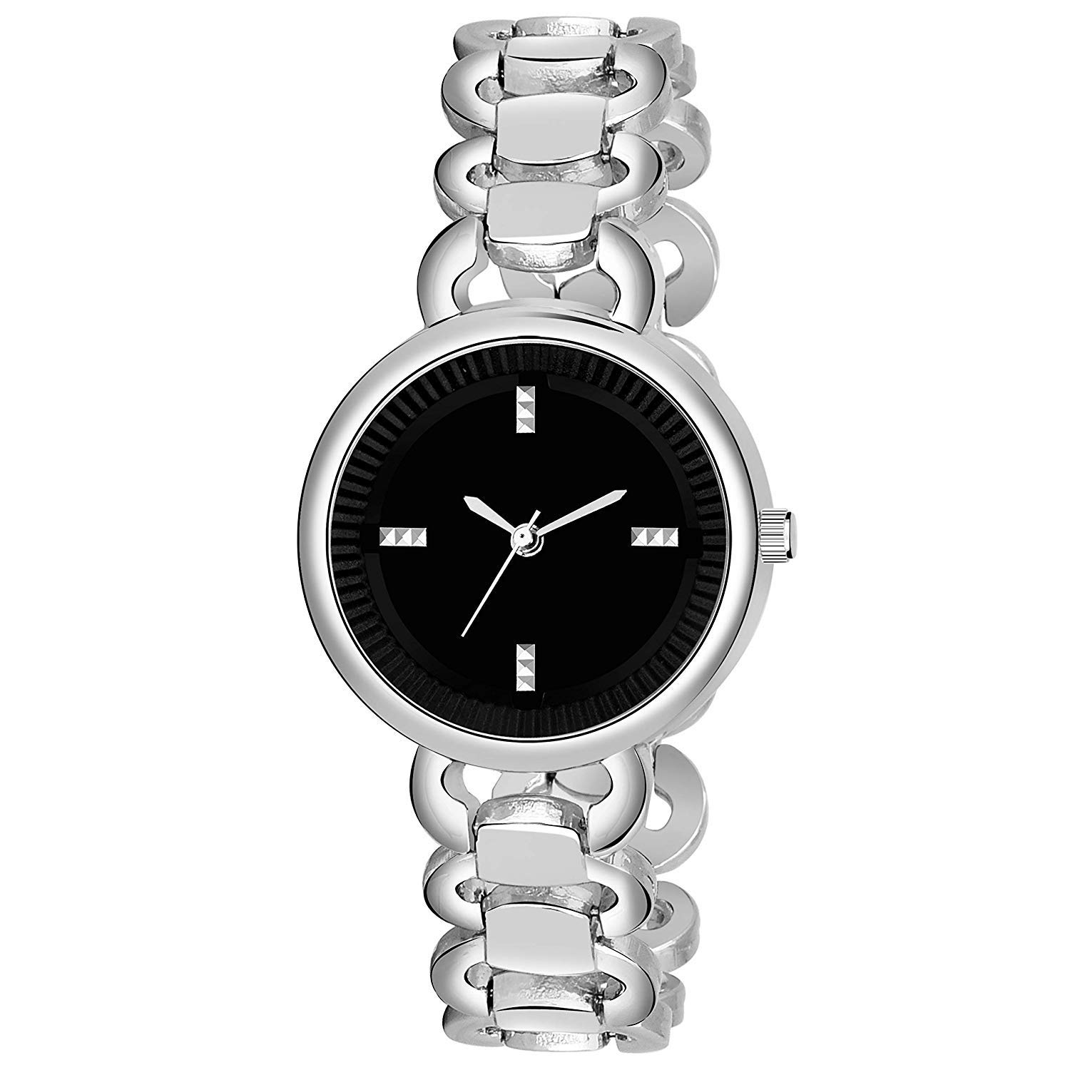 HORCHIS Magnificent Black Dial & Silver Chain Watch for Girls & Womens (B08BG3ZSR9) Amazon Price History, Amazon Price Tracker