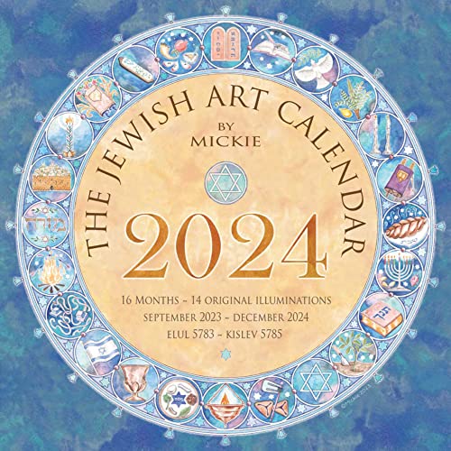 Jewish Art Calendar By Mickie 2024 (September 2023 - December 2024 / Elul 5783 - Kislev 5785) #TOP3