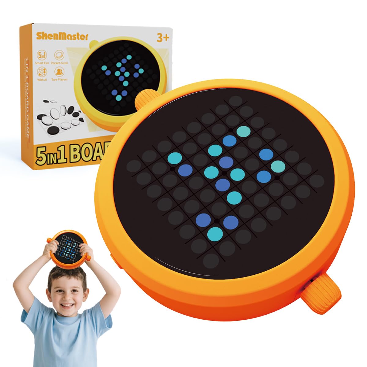 Amazon | 5イン1電子ボードゲーム、リバーシ(オセロ)、4列、5列