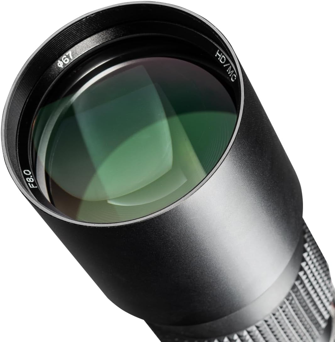 Front element of Walimex 500/8.0 lens showing f/8.0 marking