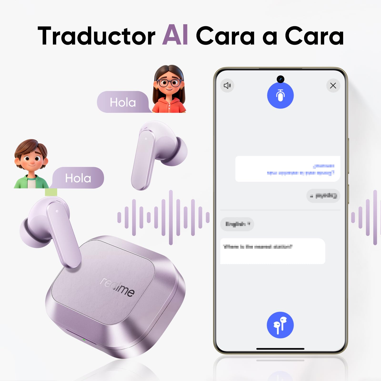realme Buds Air 8 Auriculares Bluetooth Inalámbricos, Traducción AI, Controladores Duales 11+6mm, Batería 58H, Control Táctil, Carga Tipo-C, Reducción de Ruido, Bluetooth 5.4, IP55, Gris
