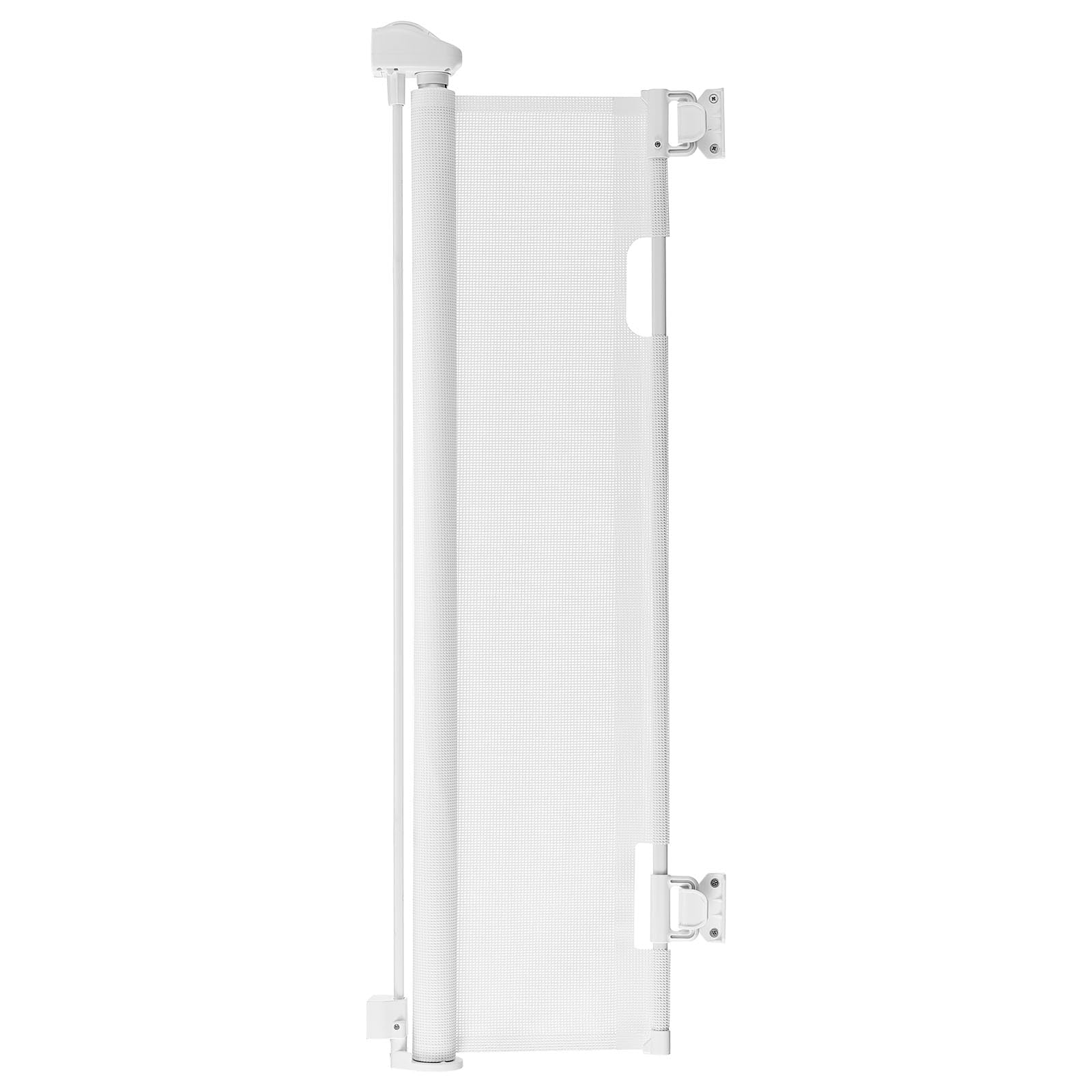 VEVOR Cancelletto Retrattile, Installazione Interna 1450 mm di Larghezza, 980 mm di Altezza, con Strisce in Fibra di Vetro Rinforzata, Impedisce che Si Infilino, Cancelletto in Rete per Cani, Bianco