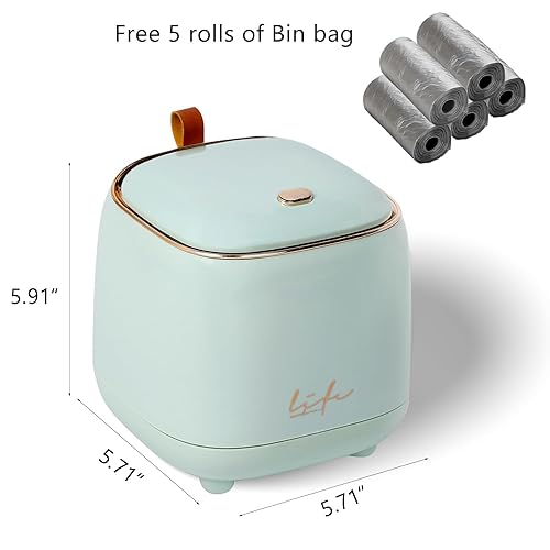 Miniatura 9 de Bonito bote de basura mini para escritorio, papelera portátil desplegable para acampar y SUV, conducción automática con tapa de bloqueo