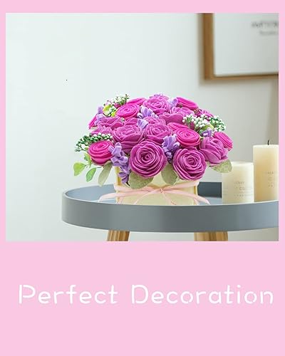 Miniatura 6 de BAZIMA - Kit de manualidades de fieltro para manualidades, kit de rosas y lavanda, regalos florales, kit de manualidades para principiantes