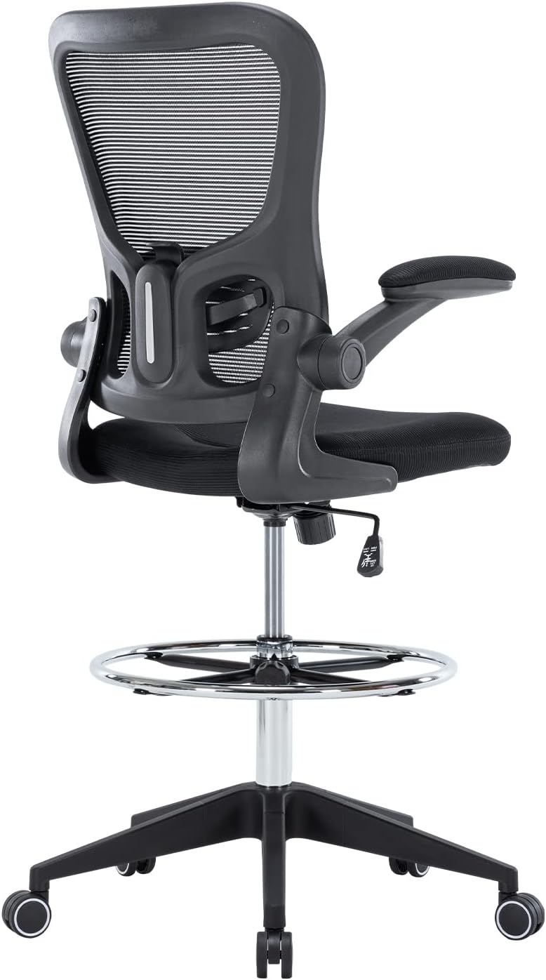Buy Hramk Ergonomic Office Drafting Desk Chair with Flip up Arms, Mesh