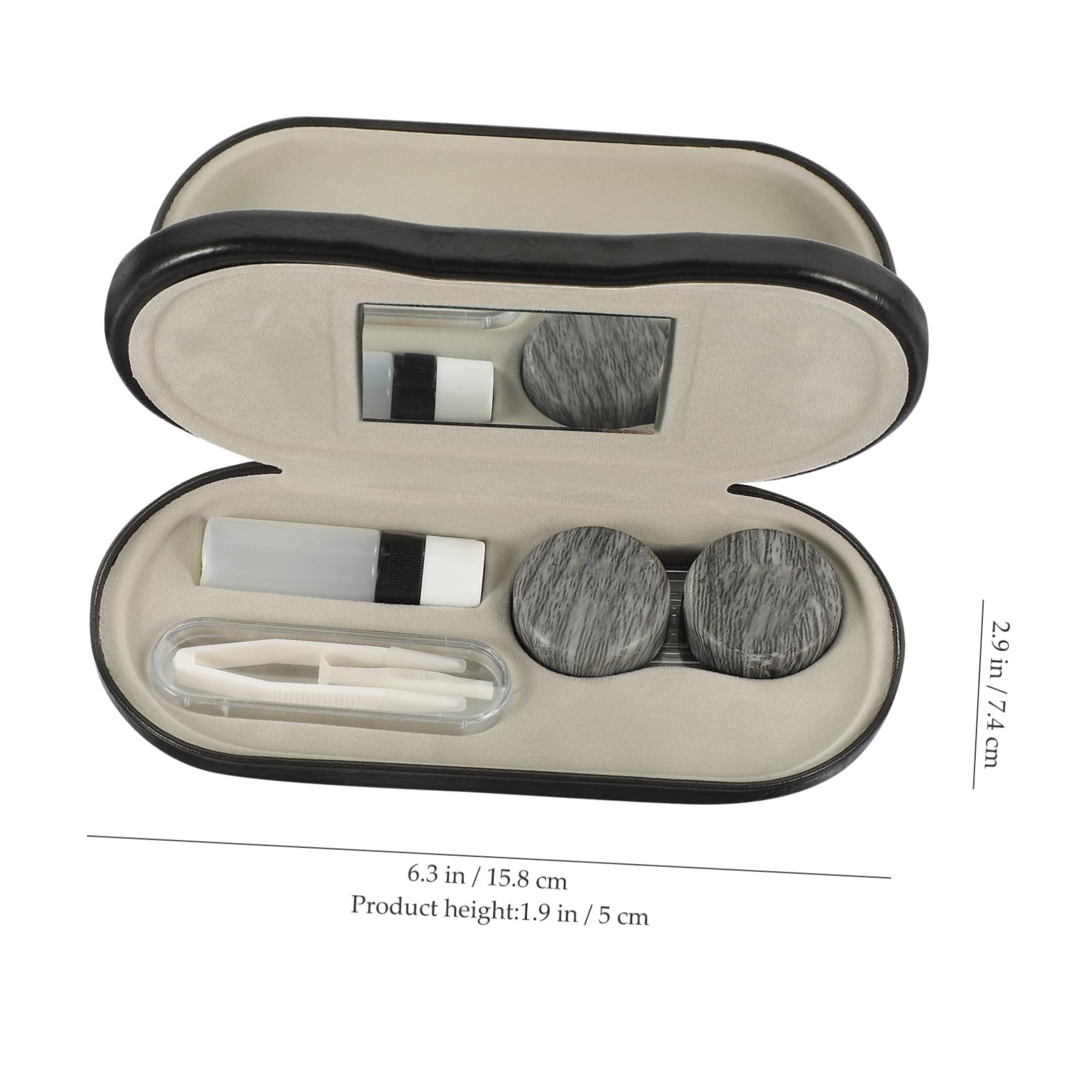 Boîte à Lunettes Protège Lentilles et Lunettes Multifonctionnelle en Cuir Pu Double Couche, Organiseur Portable des Rayures pour Usage Quotidien