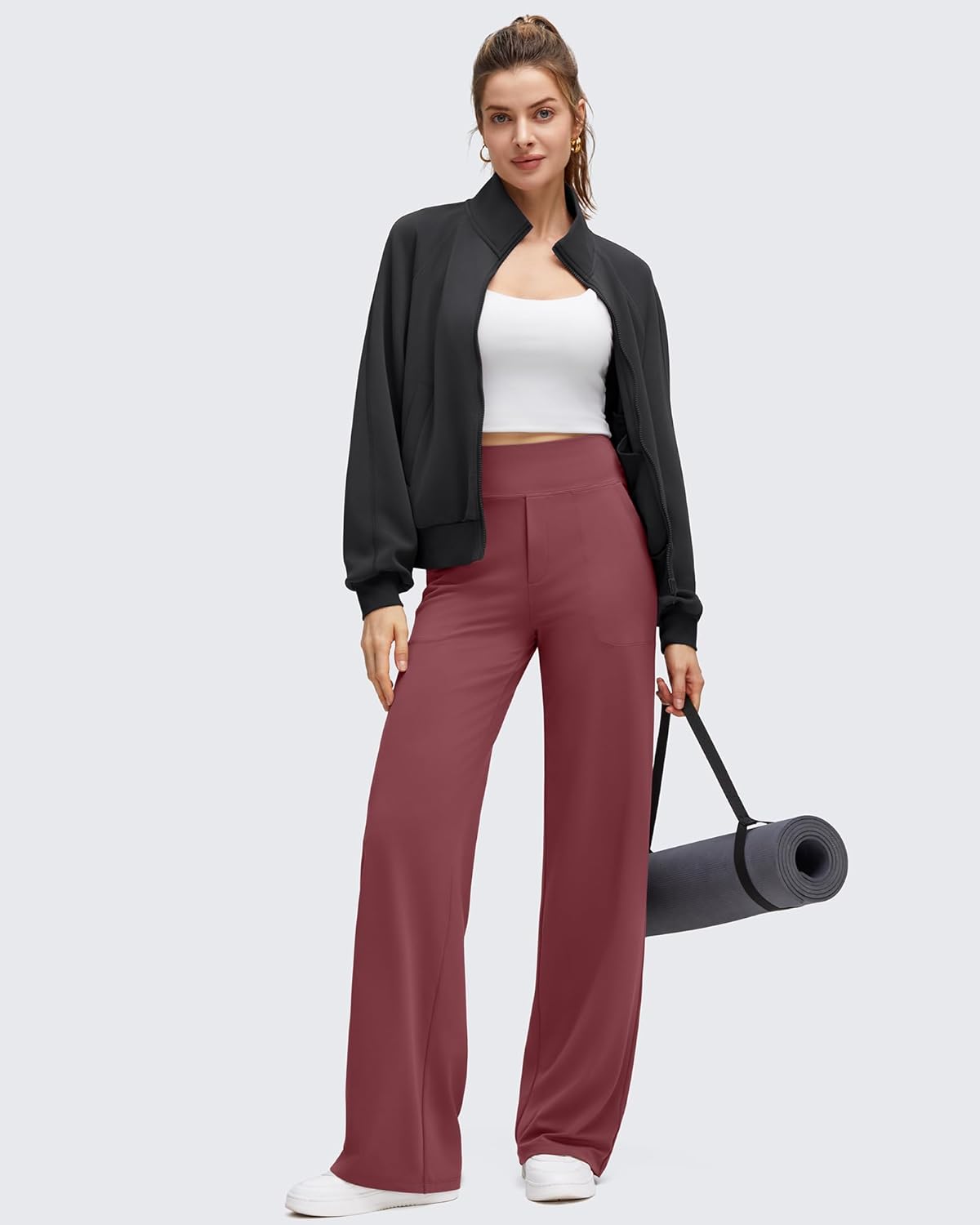 G4Free BareFeel High Stretch Wide Leg Pants for Women Soft Comfy Casual Yoga Pants with Pockets Petite/Regular/Tall - Image 5