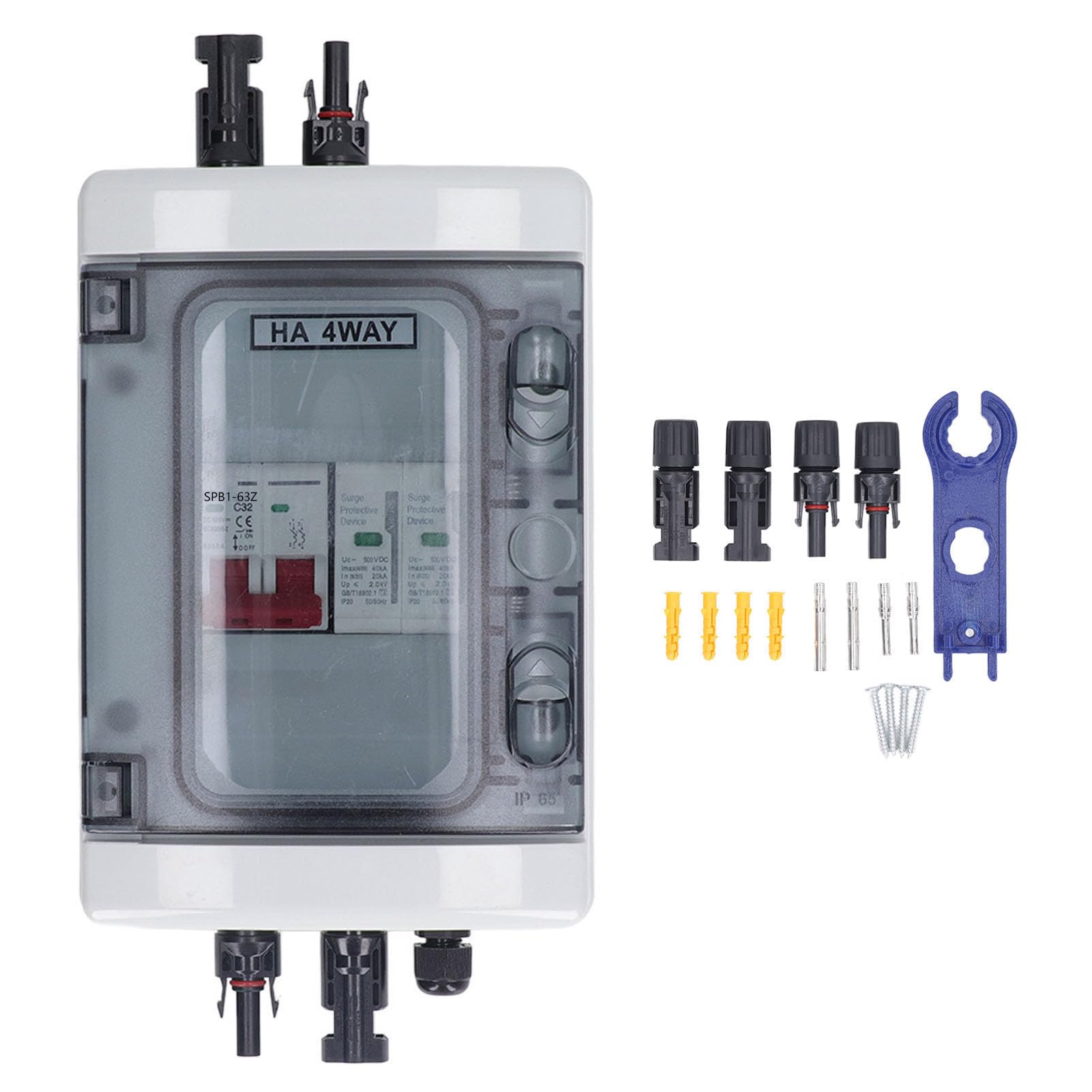 Omabeta Scatola Combinatrice Fotovoltaica Impermeabile con Protezione da Sovratensione DC500V per Sistemi di Energia Solare Materiale PC Durevole