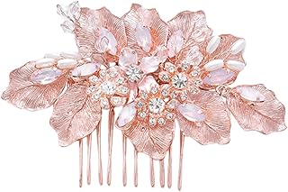 Beavorty Capacete De Cristal Acessórios De Cabelo Florais Pingentes De Cabelo De Cristal Pente De Cabelo Toucado De Casamento Touca De Casamento Pente De Cristal Pente De Cabelo Noiva