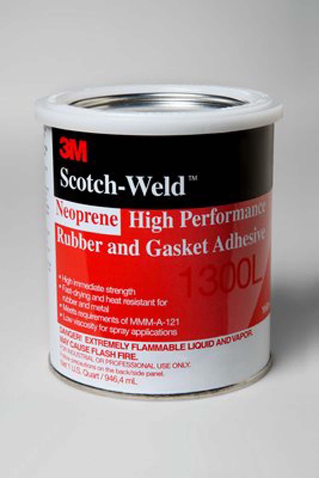 Rubber & Gasket Adhesive, 1 Quart Can, 3m, 1300,