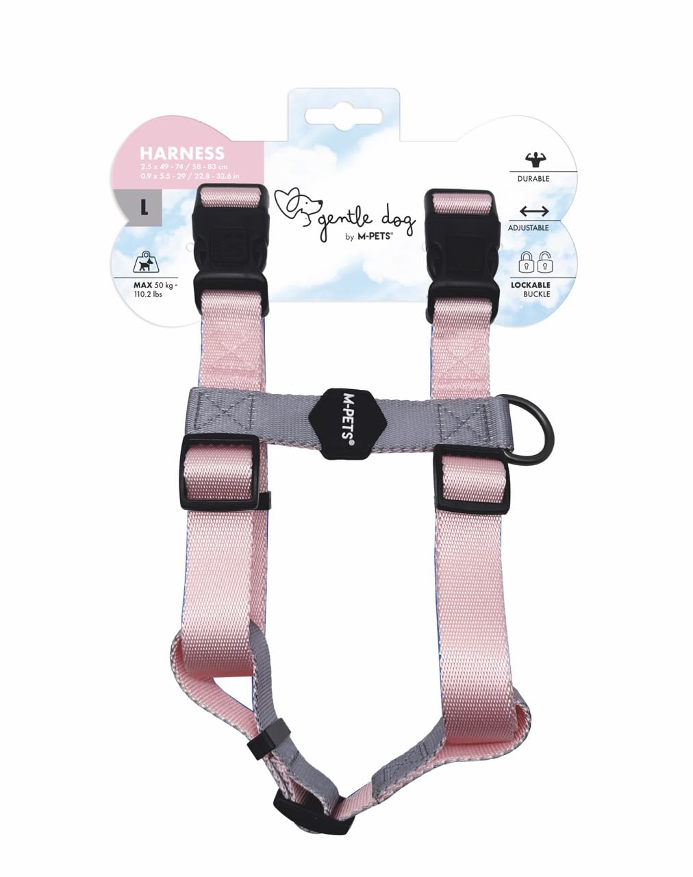 M-Pets Gentle Dog Göğüs Tasması Pink L