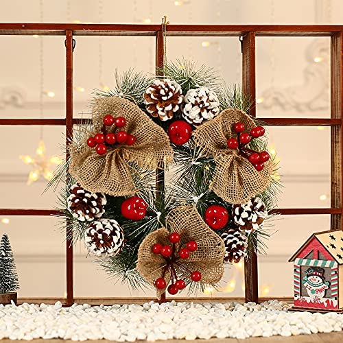 Couronne de Noël artificielle magique, décors colorés de porte d'entrée pour la famille