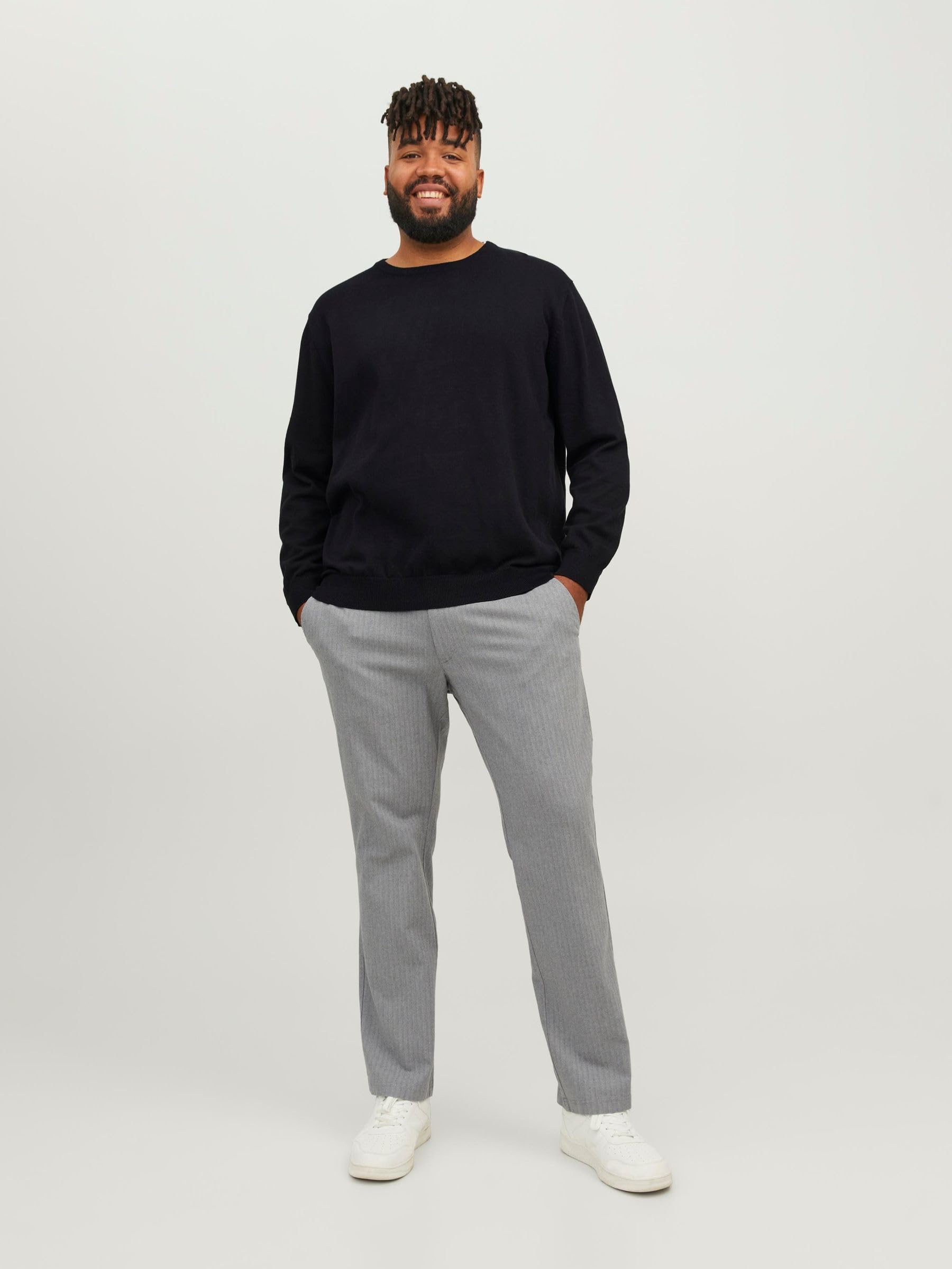JACK & JONES Men's Jjebasic Knit Crew Neck Noos Pls Jumper