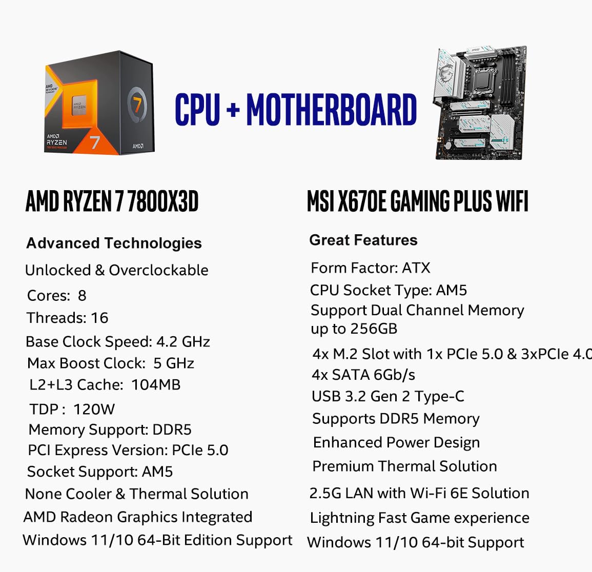 Amazon.com: INLAND Micro Center AMD Ryzen 7 7800X3D CPU