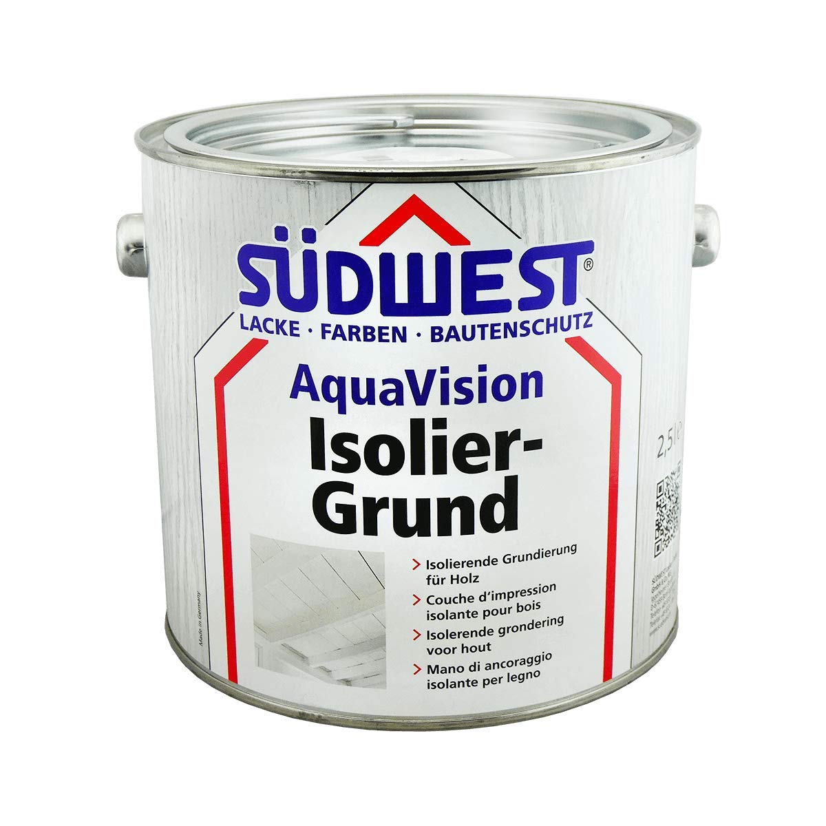 Südwest Aqua Vision Isoliergrund weiß matt 2,5 Liter